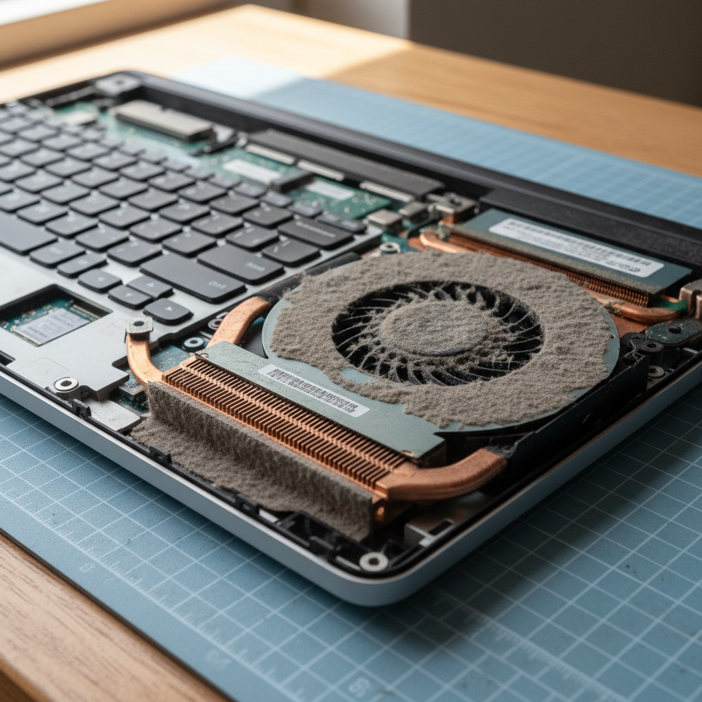 Dust-clogged laptop fan cleaning service in Ashtonfield — Newcastle NSW 2323