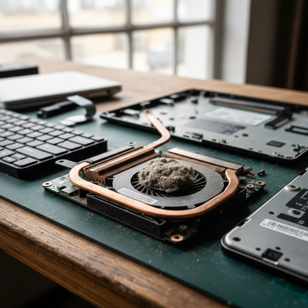 Dust-clogged laptop fan cleaning service in Athelstone — Adelaide SA 5076