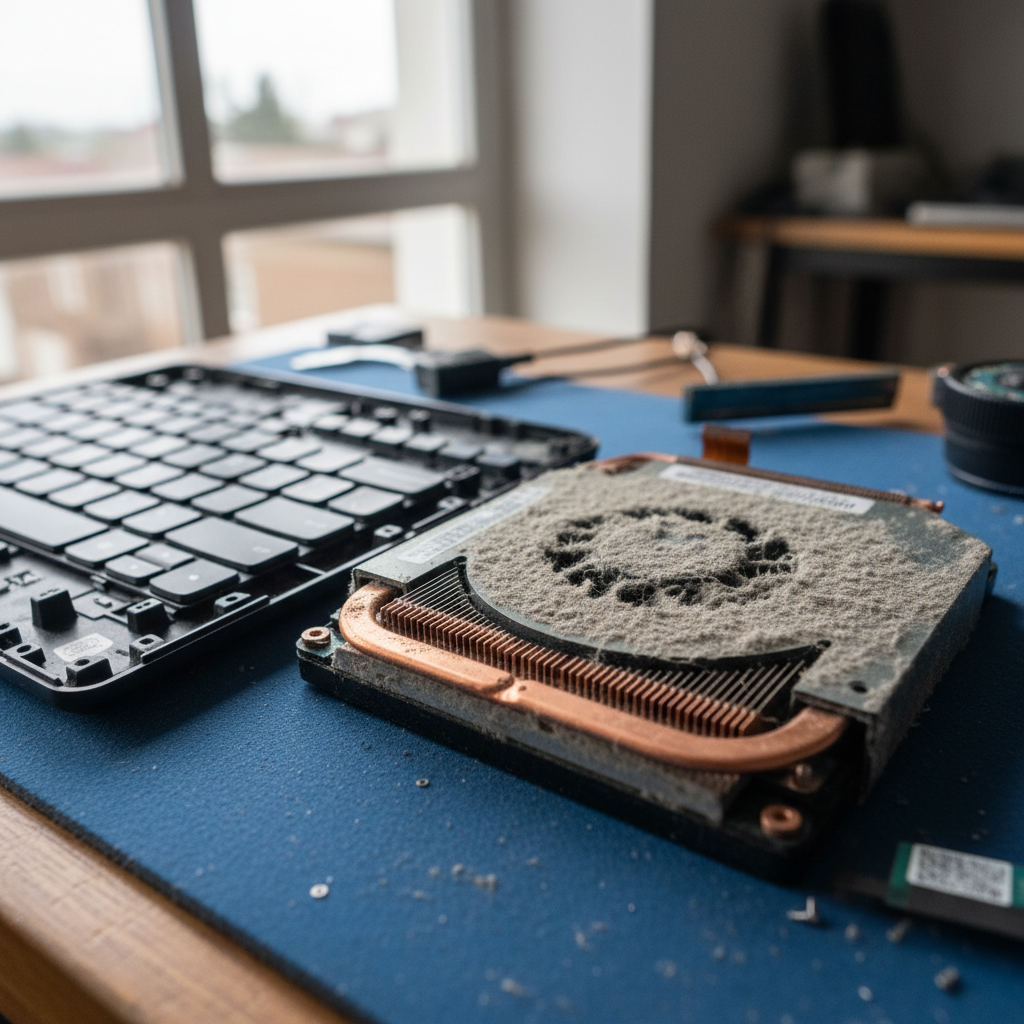 Dust-clogged laptop fan cleaning service in Auldana — Adelaide SA 5072
