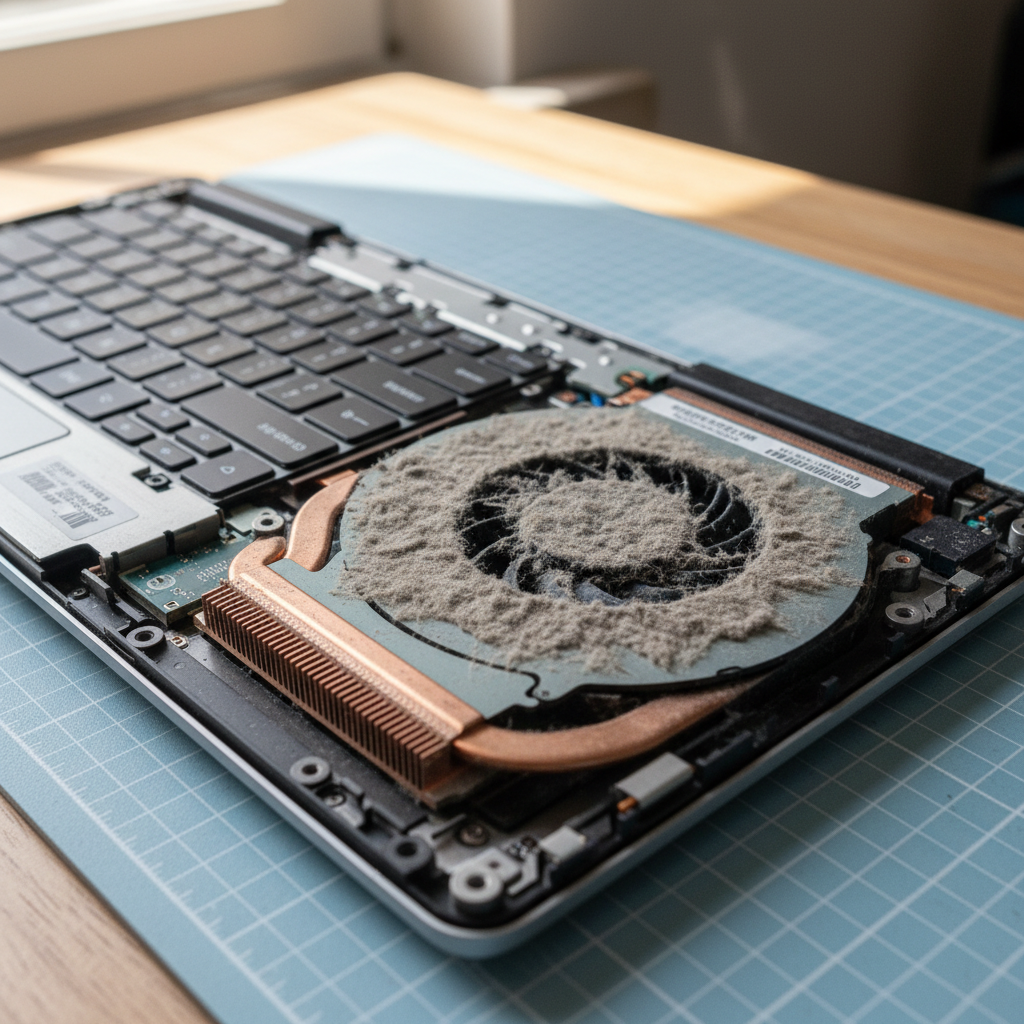 Dust-clogged laptop fan cleaning service in Awaba — Newcastle NSW 2283