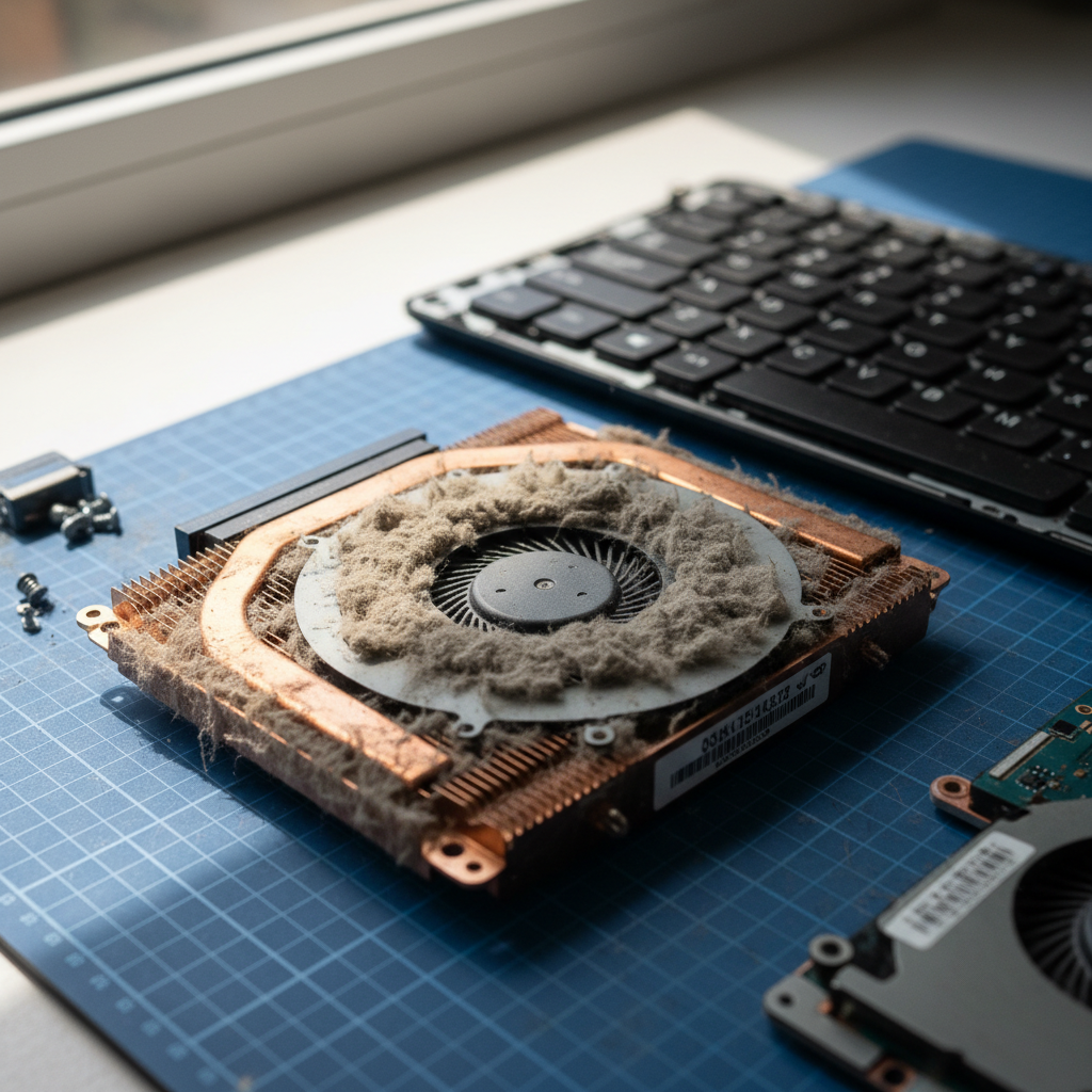 Dust-clogged laptop fan cleaning service in Bakewell — Darwin NT 0832