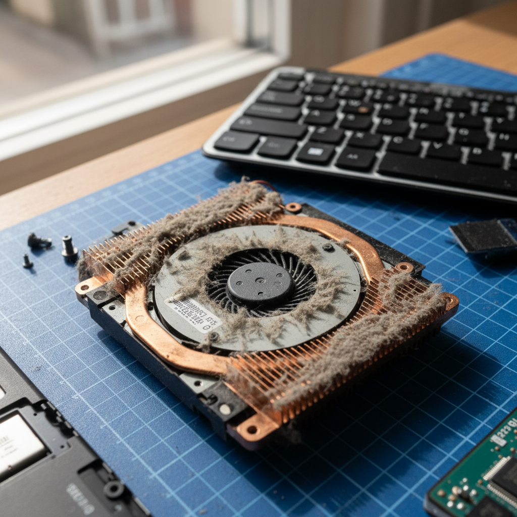 Dust-clogged laptop fan cleaning service in Balcolyn — Newcastle NSW 2264