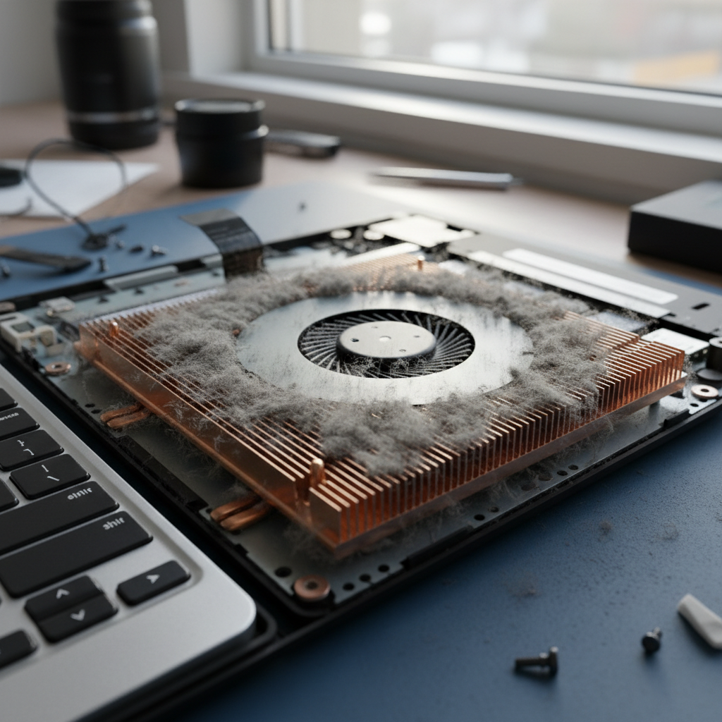 Dust-clogged laptop fan cleaning service in Balickera — Newcastle NSW 2324
