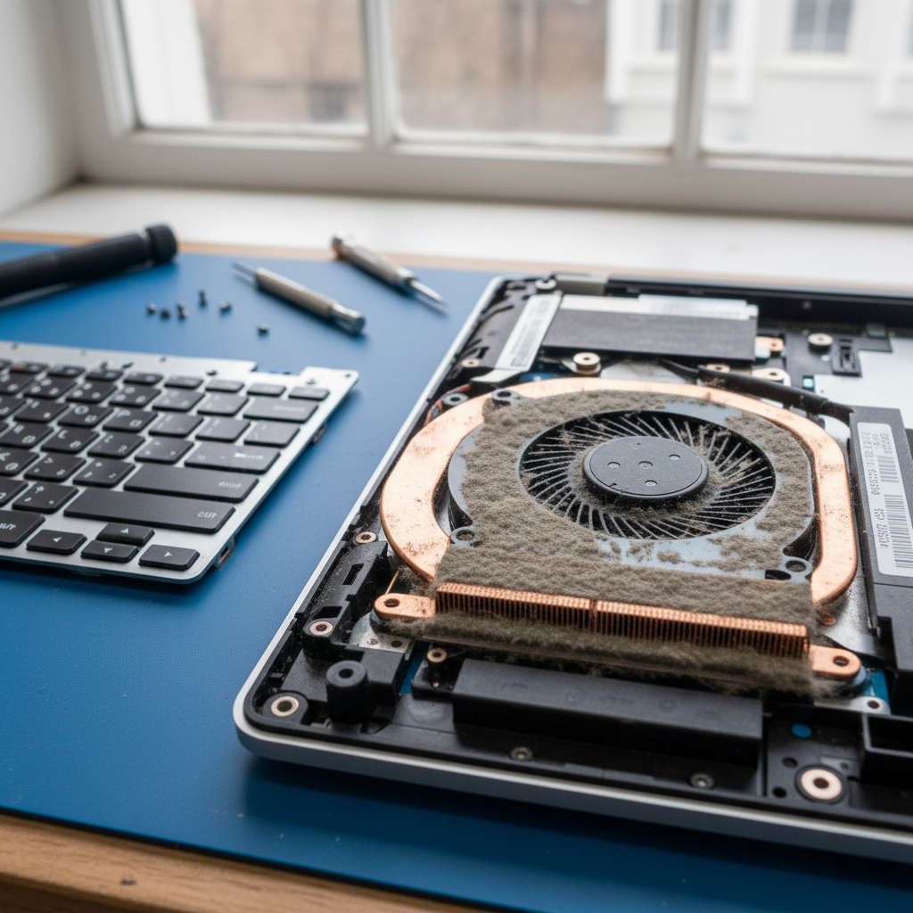 Dust-clogged laptop fan cleaning service in Balmoral — Newcastle NSW 2283