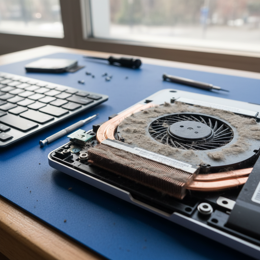 Dust-clogged laptop fan cleaning service in Basket Range — Adelaide SA 5138