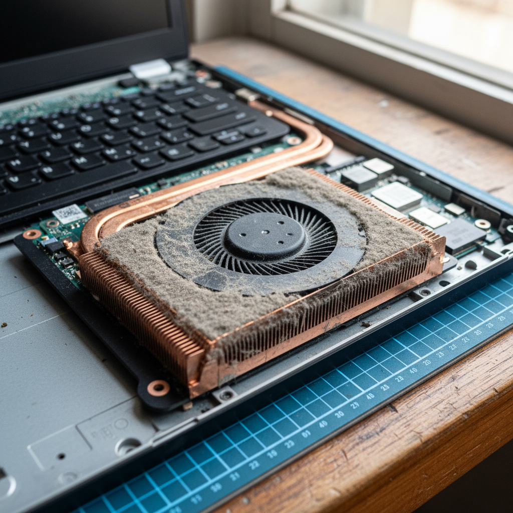 Dust-clogged laptop fan cleaning service in Bedford Park — Adelaide SA 5042