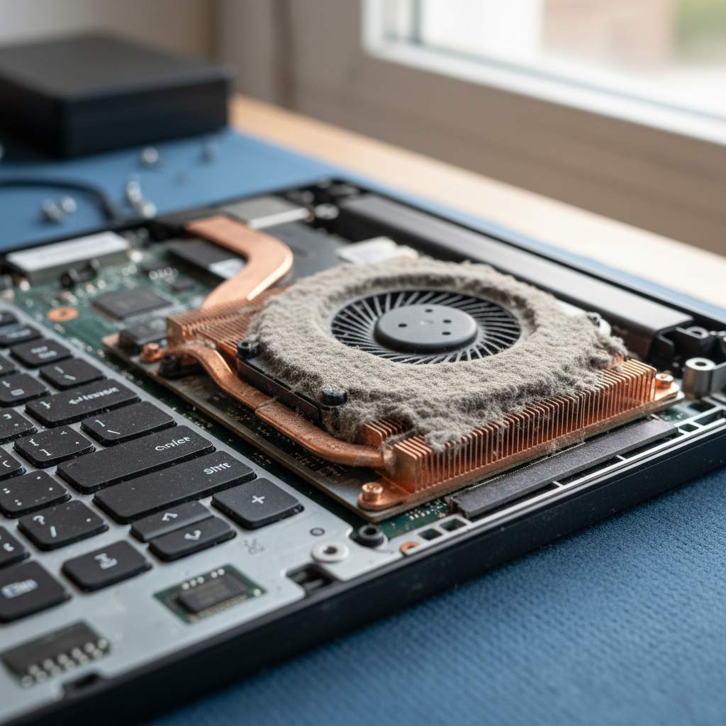 Dust-clogged laptop fan cleaning service in Belair — Adelaide SA 5052