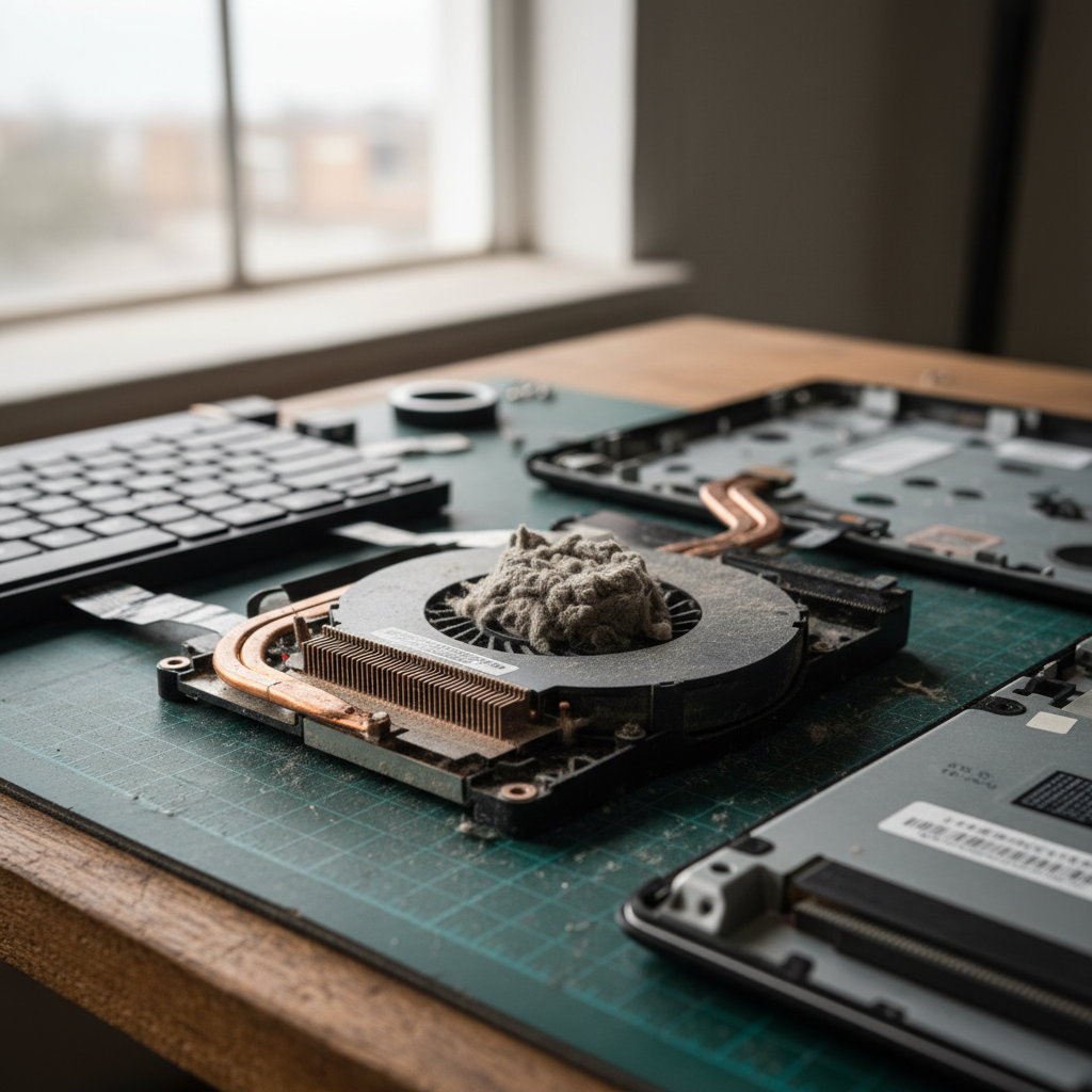 Dust-clogged laptop fan cleaning service in Bellamack — Darwin NT 0832