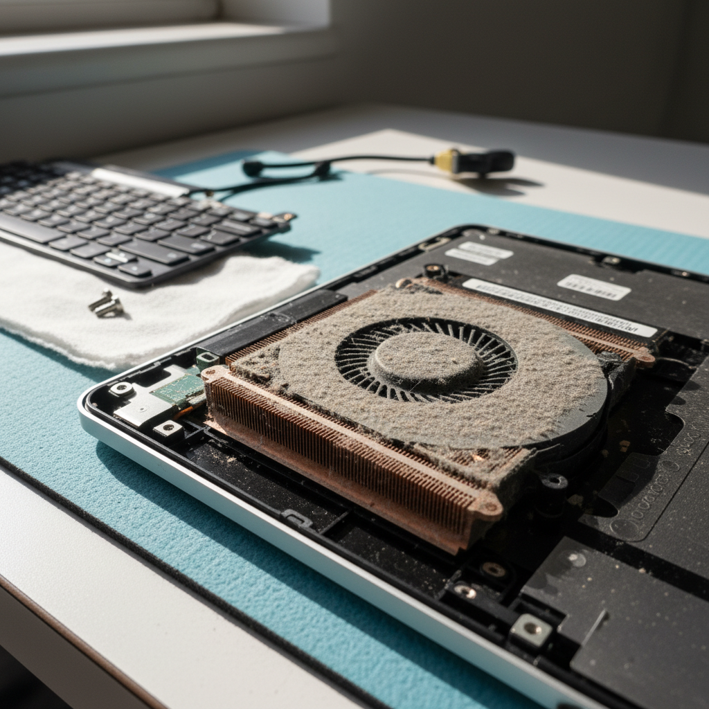 Dust-clogged laptop fan cleaning service in Bellbird Heights — Newcastle NSW 2325