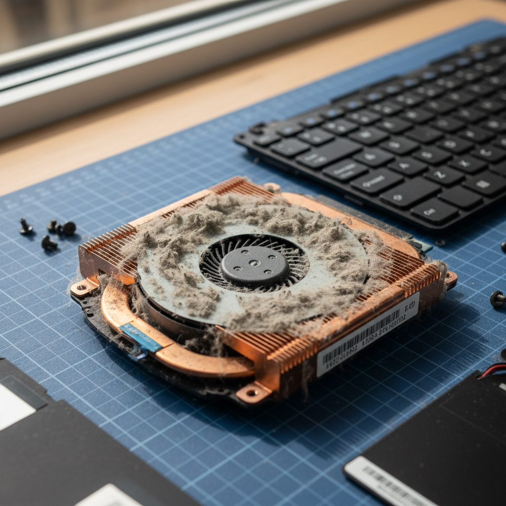 Dust-clogged laptop fan cleaning service in Bellevue Heights — Adelaide SA 5050