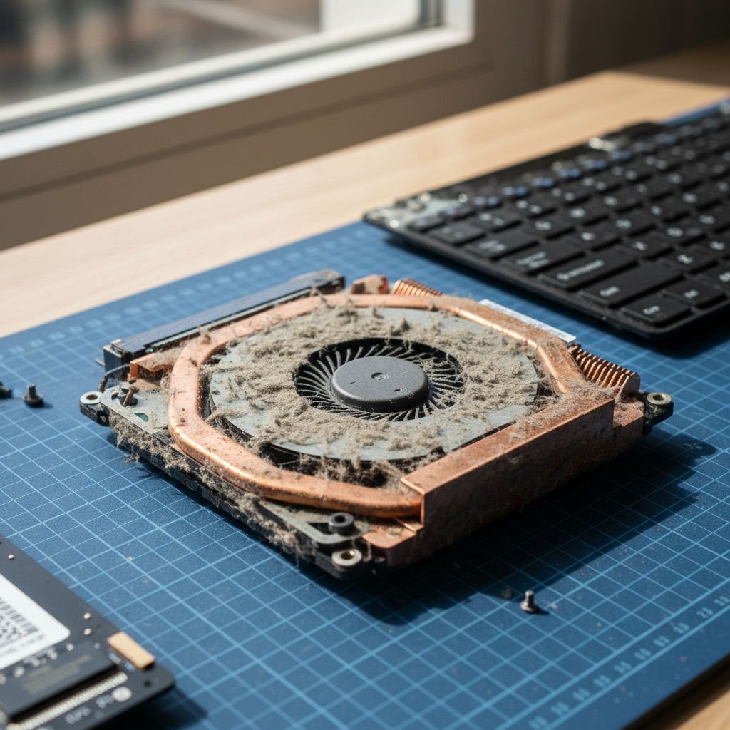 Dust-clogged laptop fan cleaning service in Belmont North — Newcastle NSW 2280
