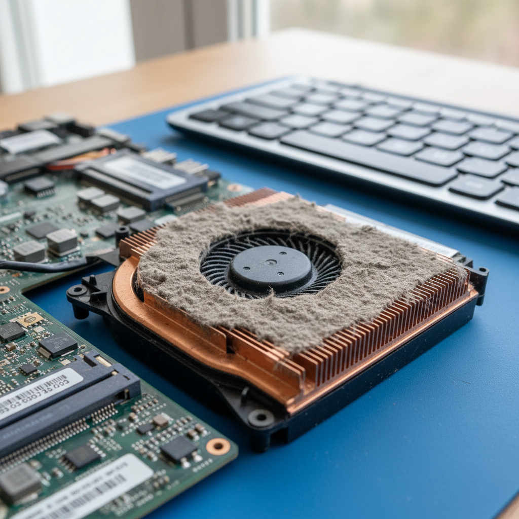 Dust-clogged laptop fan cleaning service in Belmont South — Newcastle NSW 2280