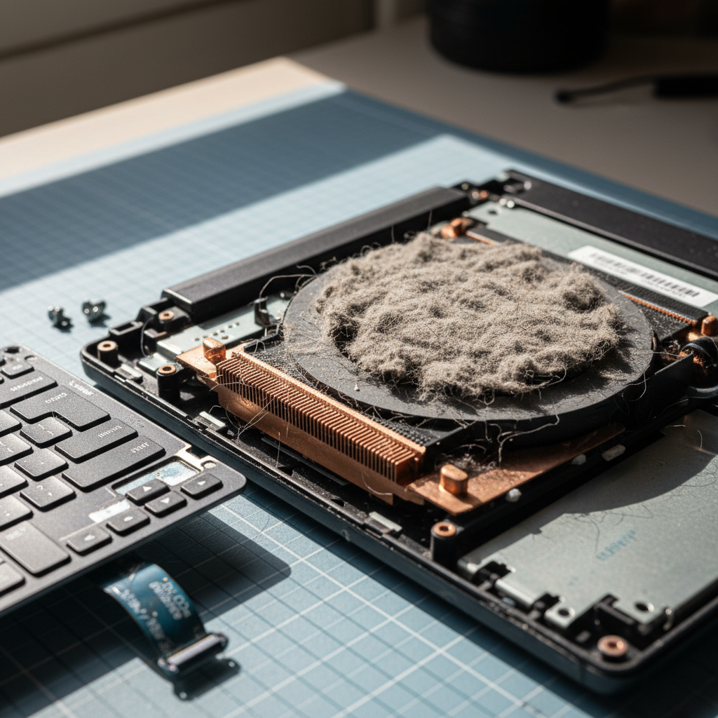 Dust-clogged laptop fan cleaning service in Bennetts Green — Newcastle NSW 2290