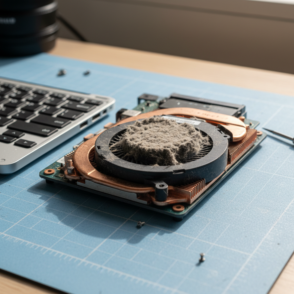 Dust-clogged laptop fan cleaning service in Berry Park — Newcastle NSW 2321