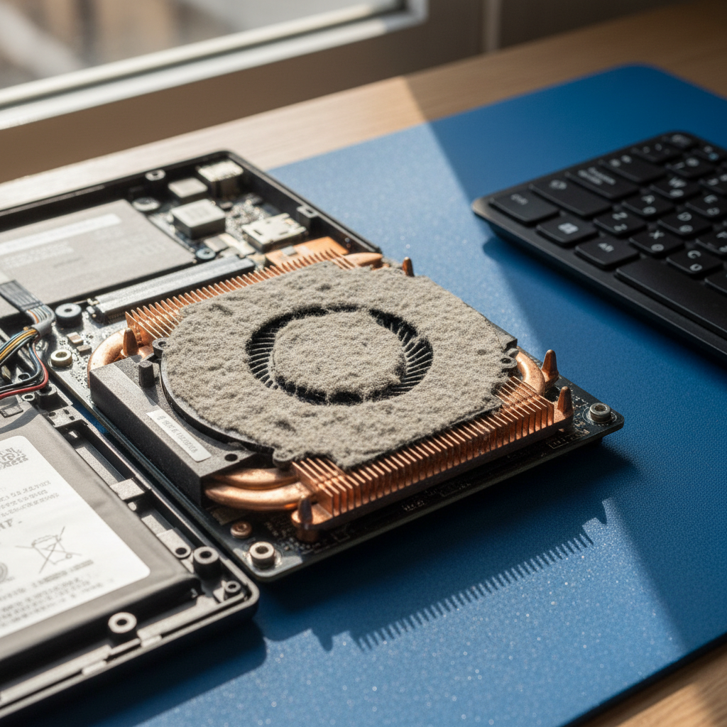 Dust-clogged laptop fan cleaning service in Berry Springs — Darwin NT 0838