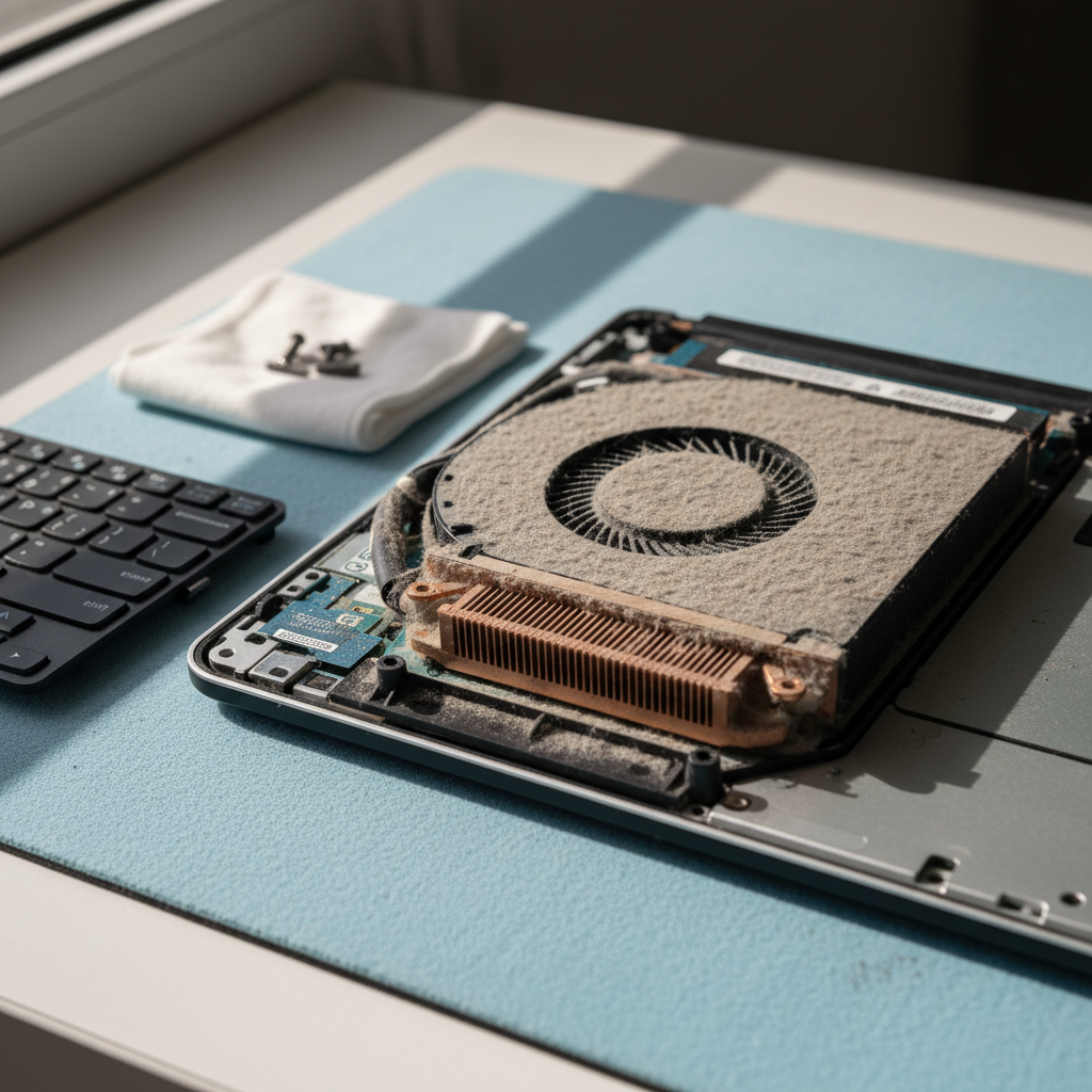 Dust-clogged laptop fan cleaning service in Bibaringa — Adelaide SA 5118