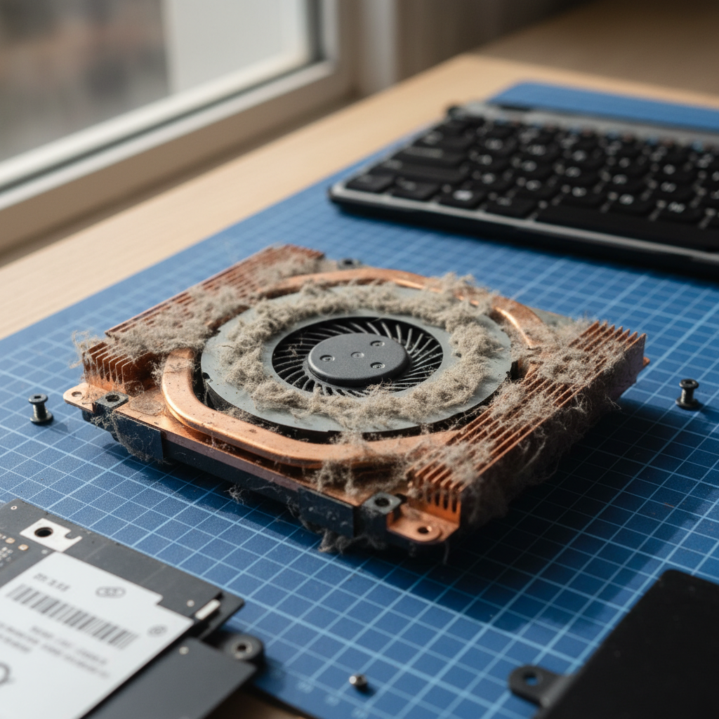 Dust-clogged laptop fan cleaning service in Bishops Bridge — Newcastle NSW 2326