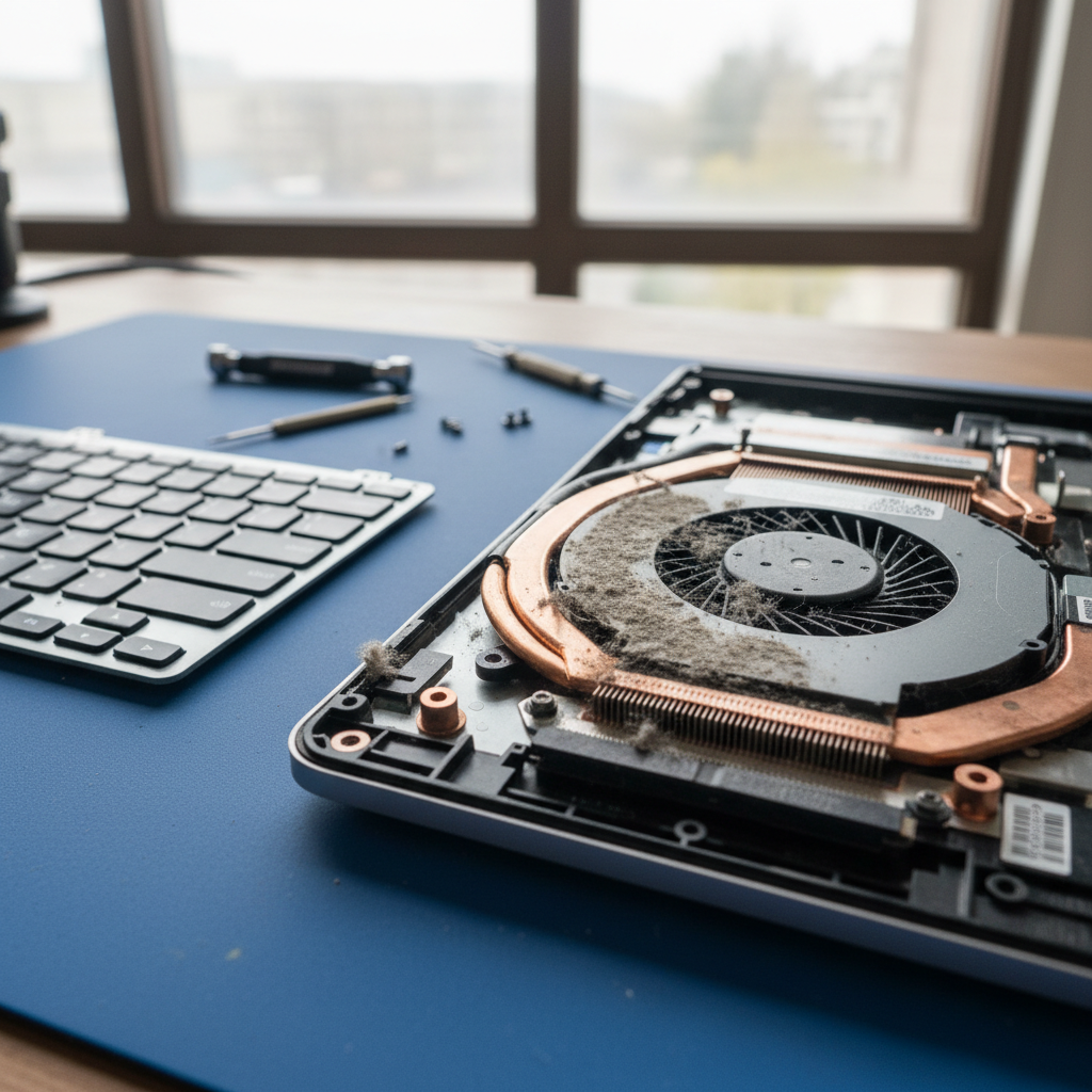 Dust-clogged laptop fan cleaning service in Black Forest — Adelaide SA 5035