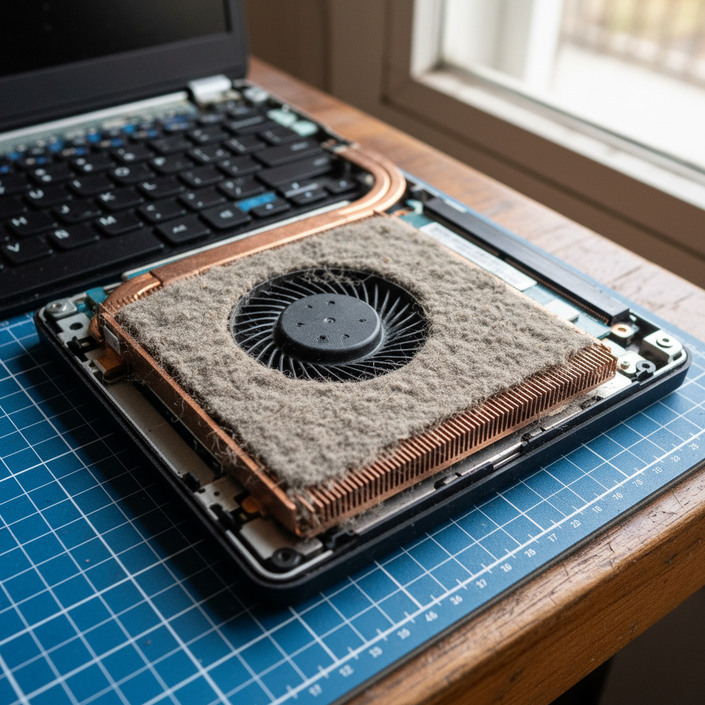 Dust-clogged laptop fan cleaning service in Black Hill — Newcastle NSW 2322
