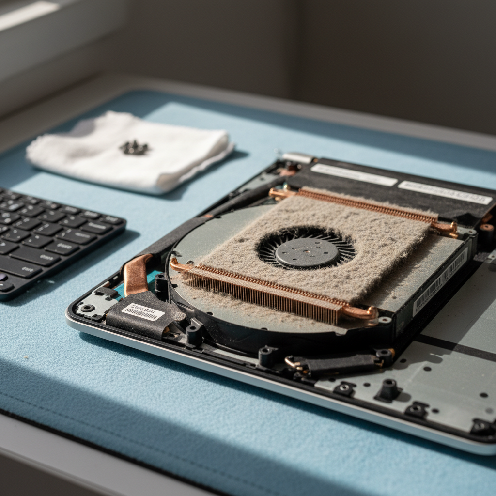 Dust-clogged laptop fan cleaning service in Blackwood — Adelaide SA 5051