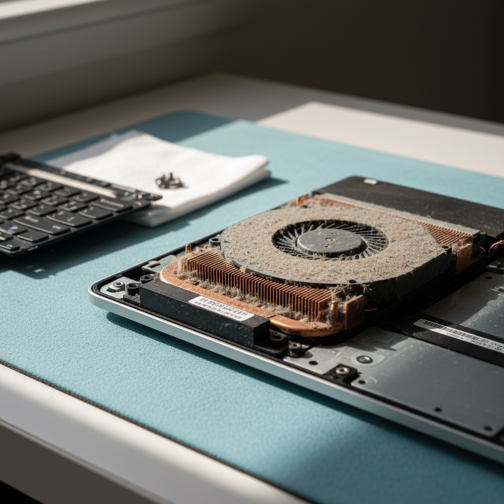 Dust-clogged laptop fan cleaning service in Blair Athol — Adelaide SA 5084