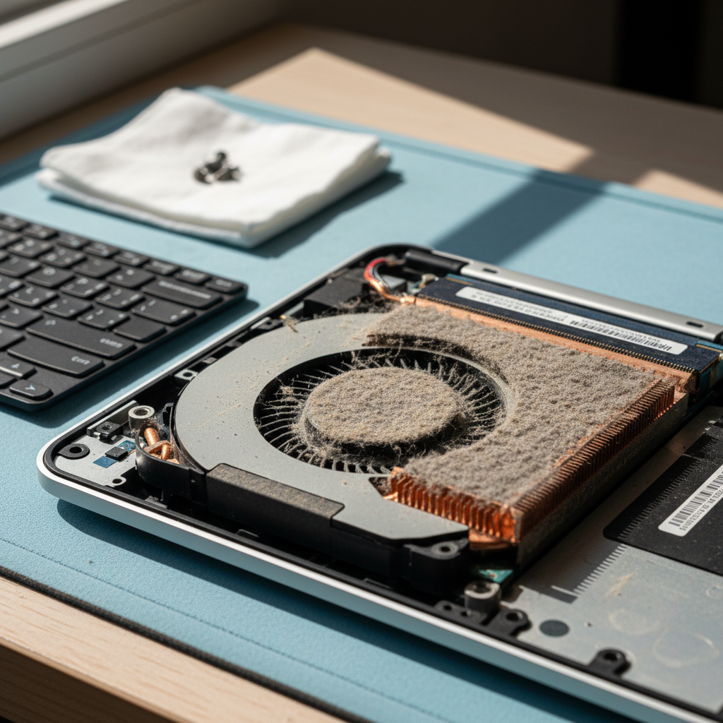 Dust-clogged laptop fan cleaning service in Blakeview — Adelaide SA 5114