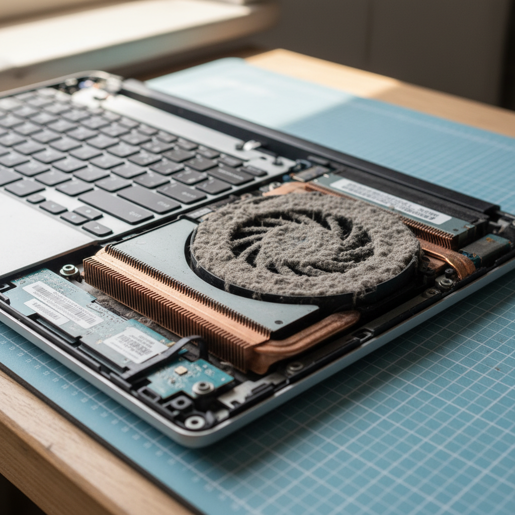 Dust-clogged laptop fan cleaning service in Boat Harbour — Newcastle NSW 2316