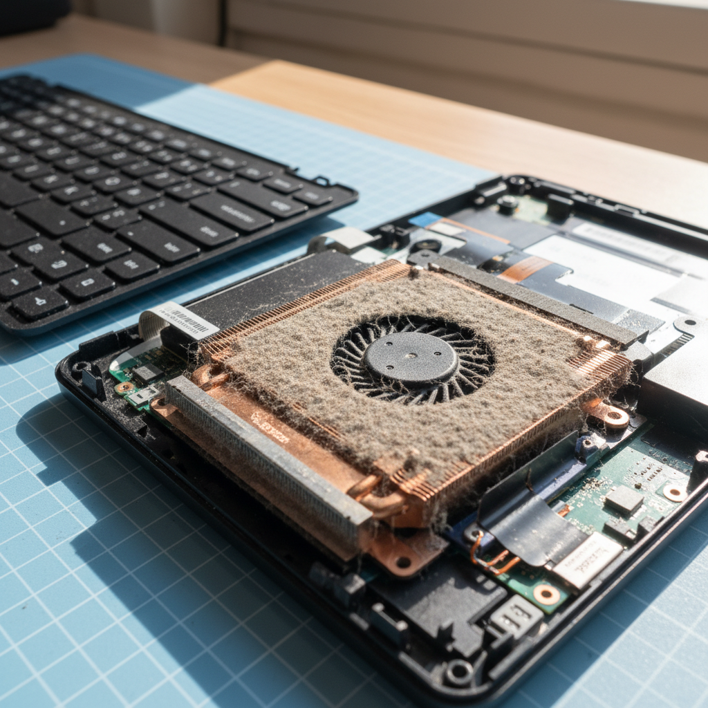 Dust-clogged laptop fan cleaning service in Bolton Point — Newcastle NSW 2283