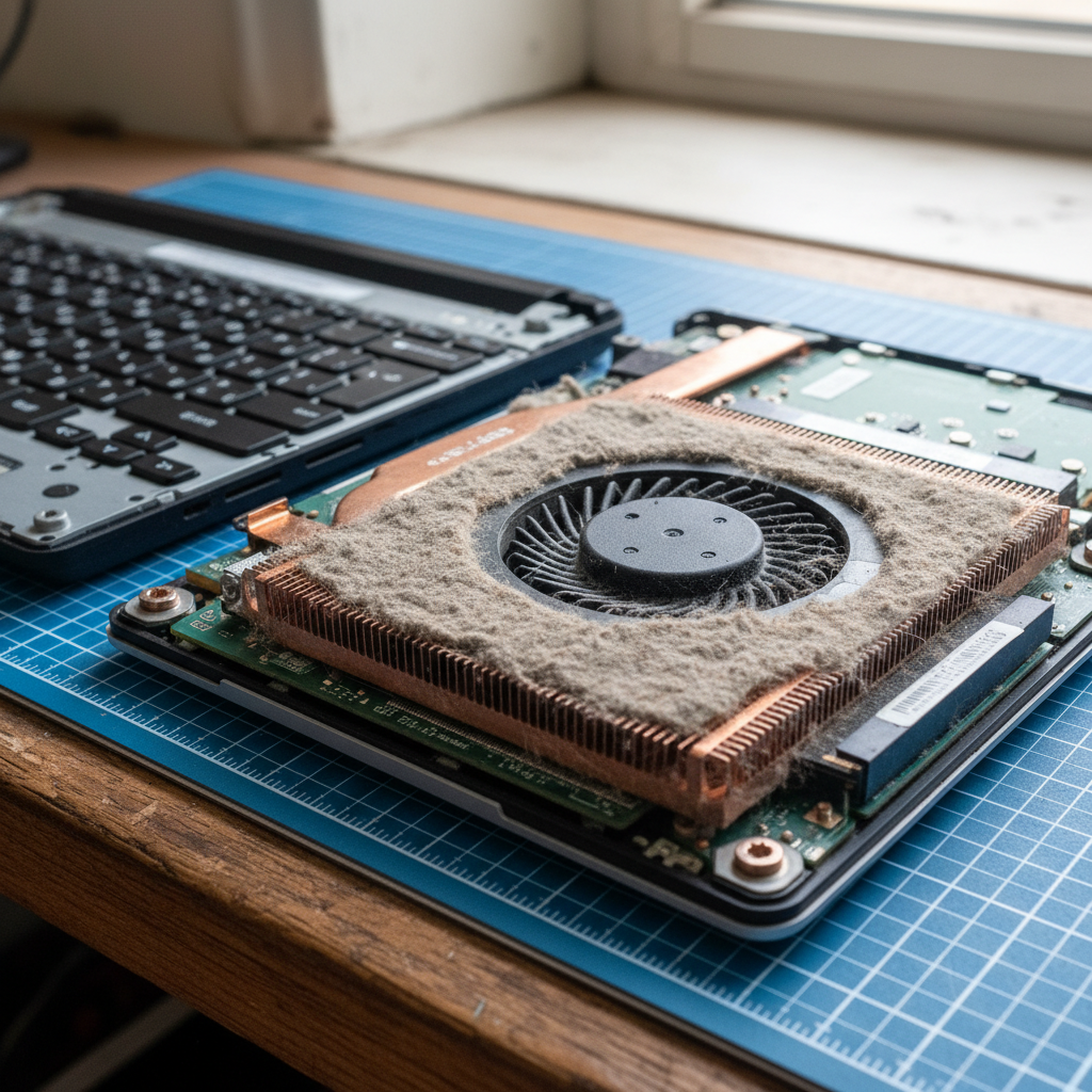 Dust-clogged laptop fan cleaning service in Boolaroo — Newcastle NSW 2284