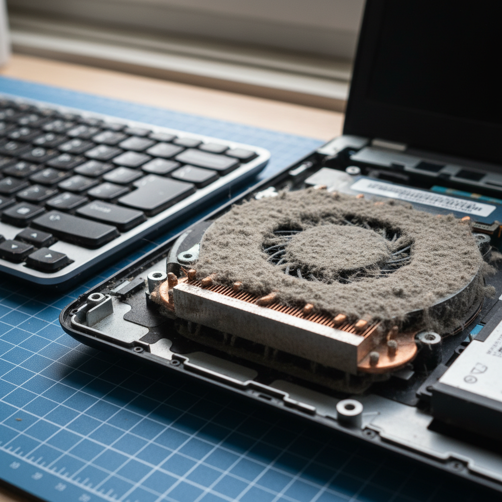 Dust-clogged laptop fan cleaning service in Bradbury — Adelaide SA 5153