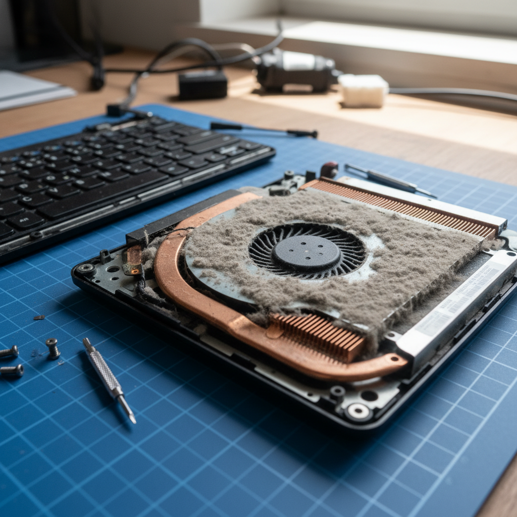 Dust-clogged laptop fan cleaning service in Broadview — Adelaide SA 5083