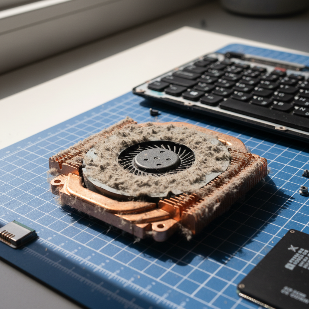 Dust-clogged laptop fan cleaning service in Brompton — Adelaide SA 5007