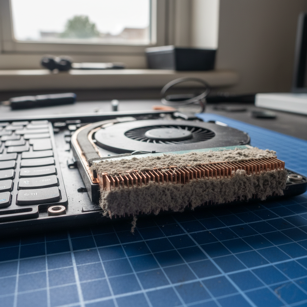 Dust-clogged laptop fan cleaning service in Brooklyn Park — Adelaide SA 5032