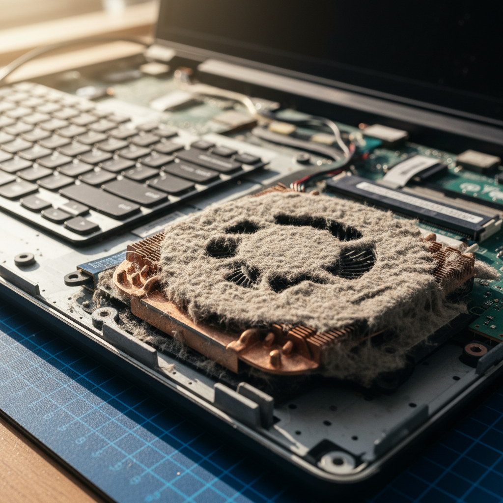 Dust-clogged laptop fan cleaning service in Brunkerville — Newcastle NSW 2323