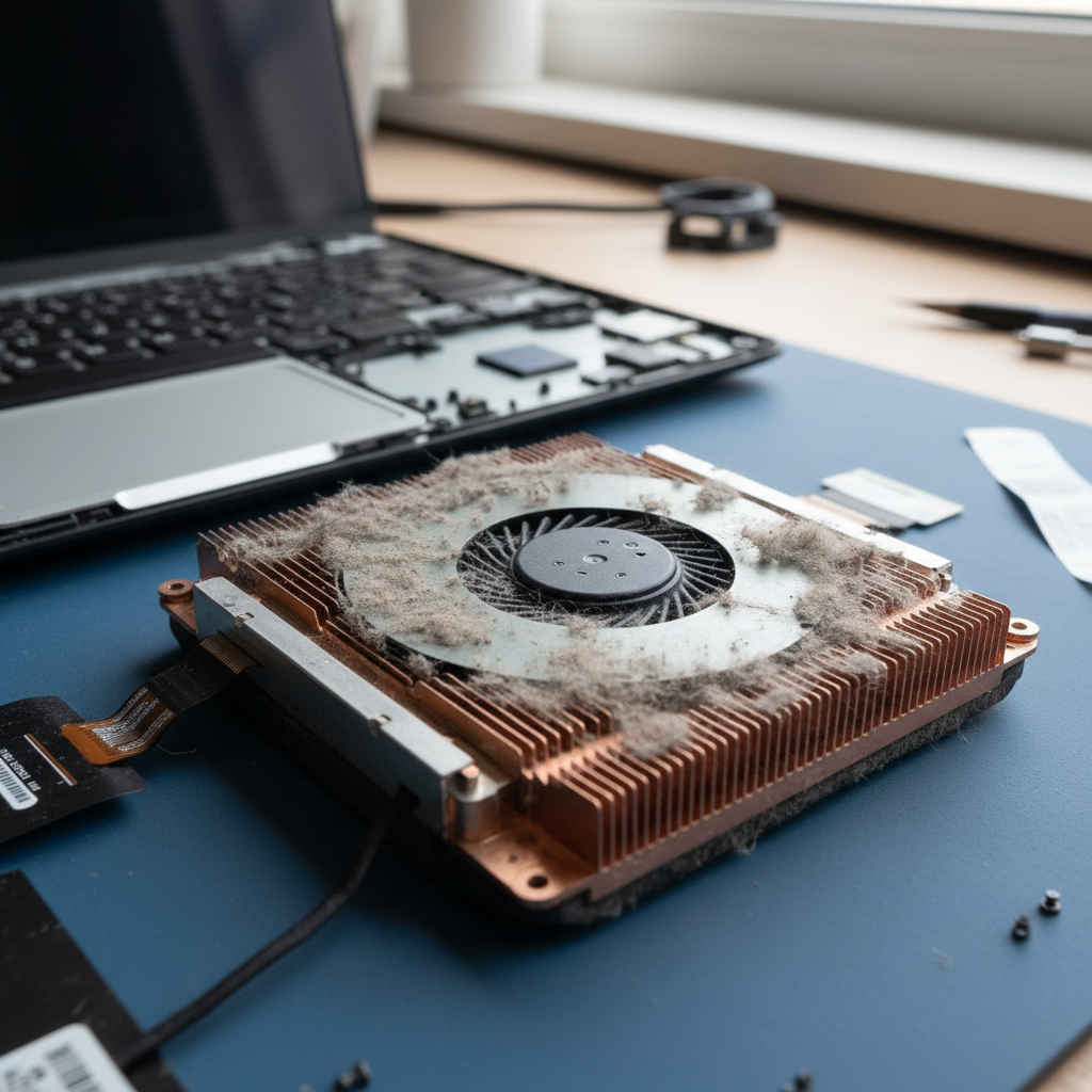 Dust-clogged laptop fan cleaning service in Budgewoi Peninsula — Newcastle NSW 2262