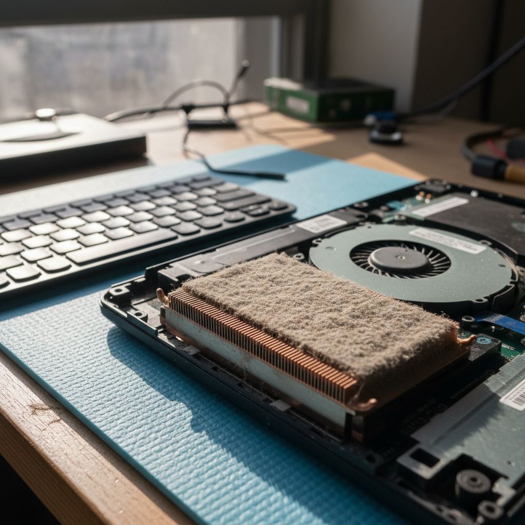 Dust-clogged laptop fan cleaning service in Buff Point — Newcastle NSW 2262