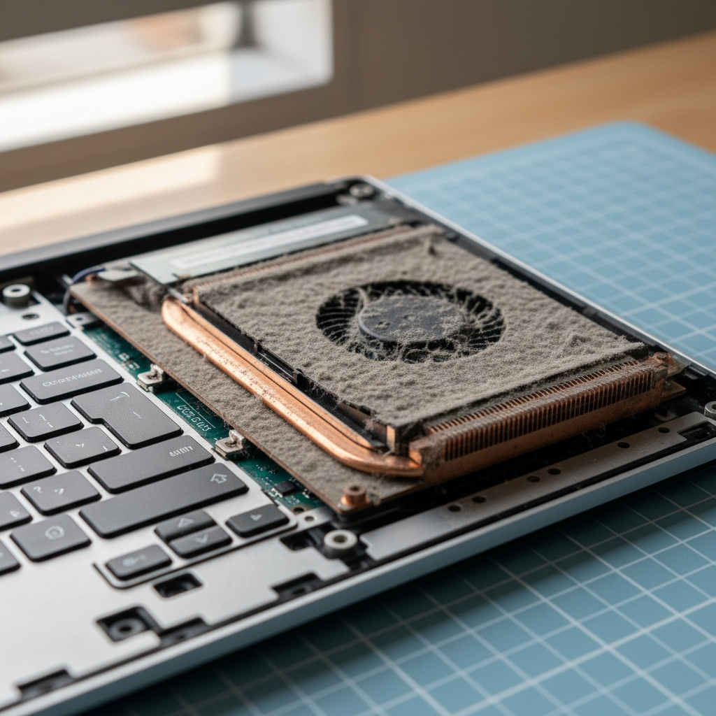 Dust-clogged laptop fan cleaning service in Burnside — Melbourne SA 5066