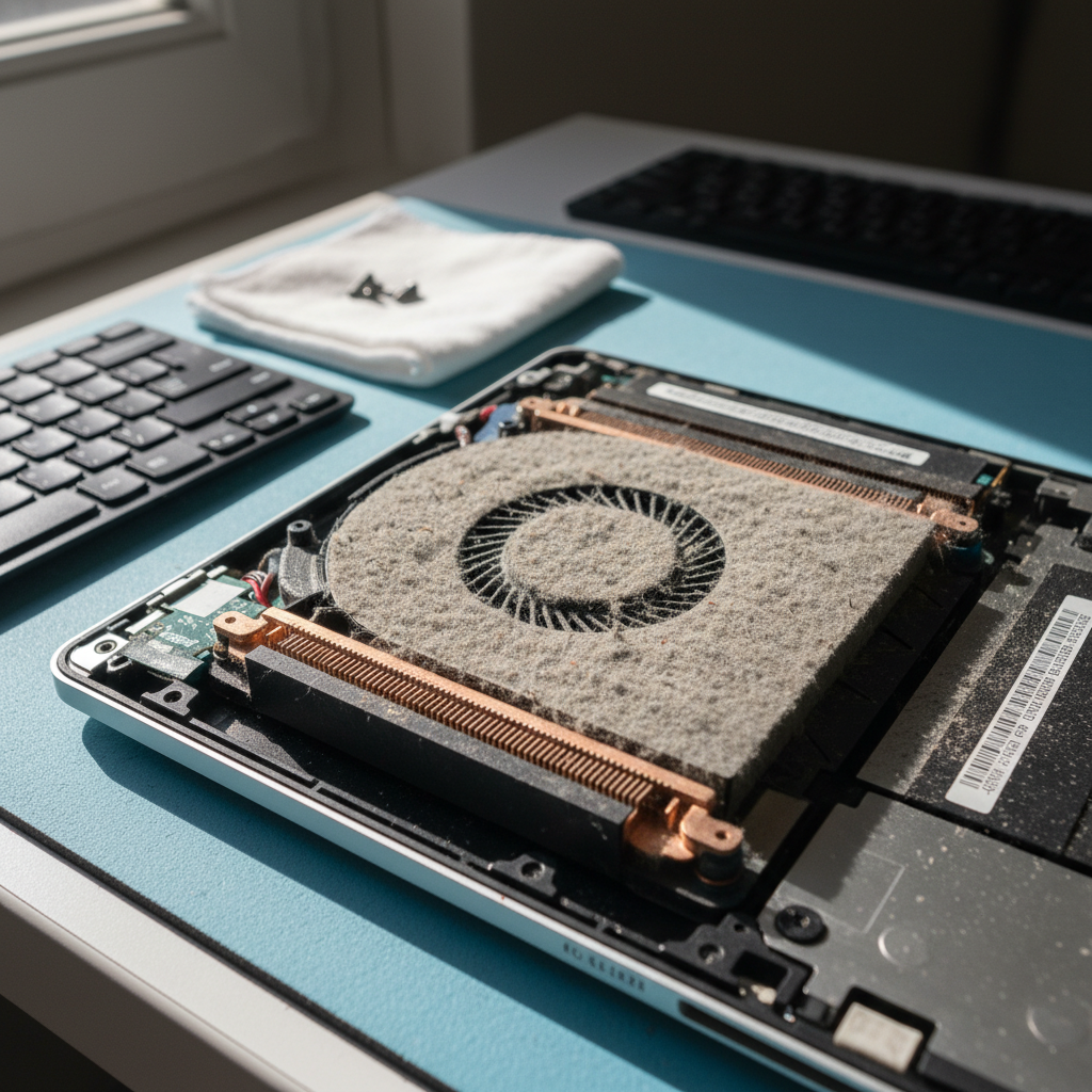 Dust-clogged laptop fan cleaning service in Burton — Adelaide SA 5110