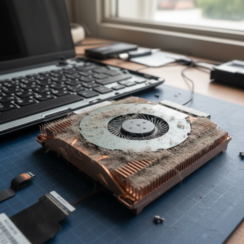 Dust-clogged laptop fan cleaning service in Buttai — Newcastle NSW 2323