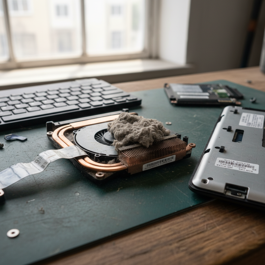 Dust-clogged laptop fan cleaning service in Cameron Park — Newcastle NSW 2285