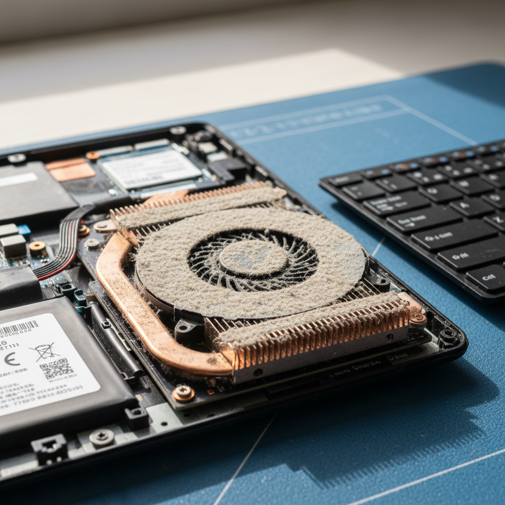 Dust-clogged laptop fan cleaning service in Campbelltown — Sydney SA 5074