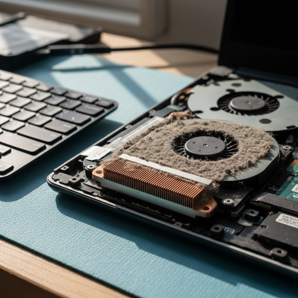 Dust-clogged laptop fan cleaning service in Campvale — Newcastle NSW 2318