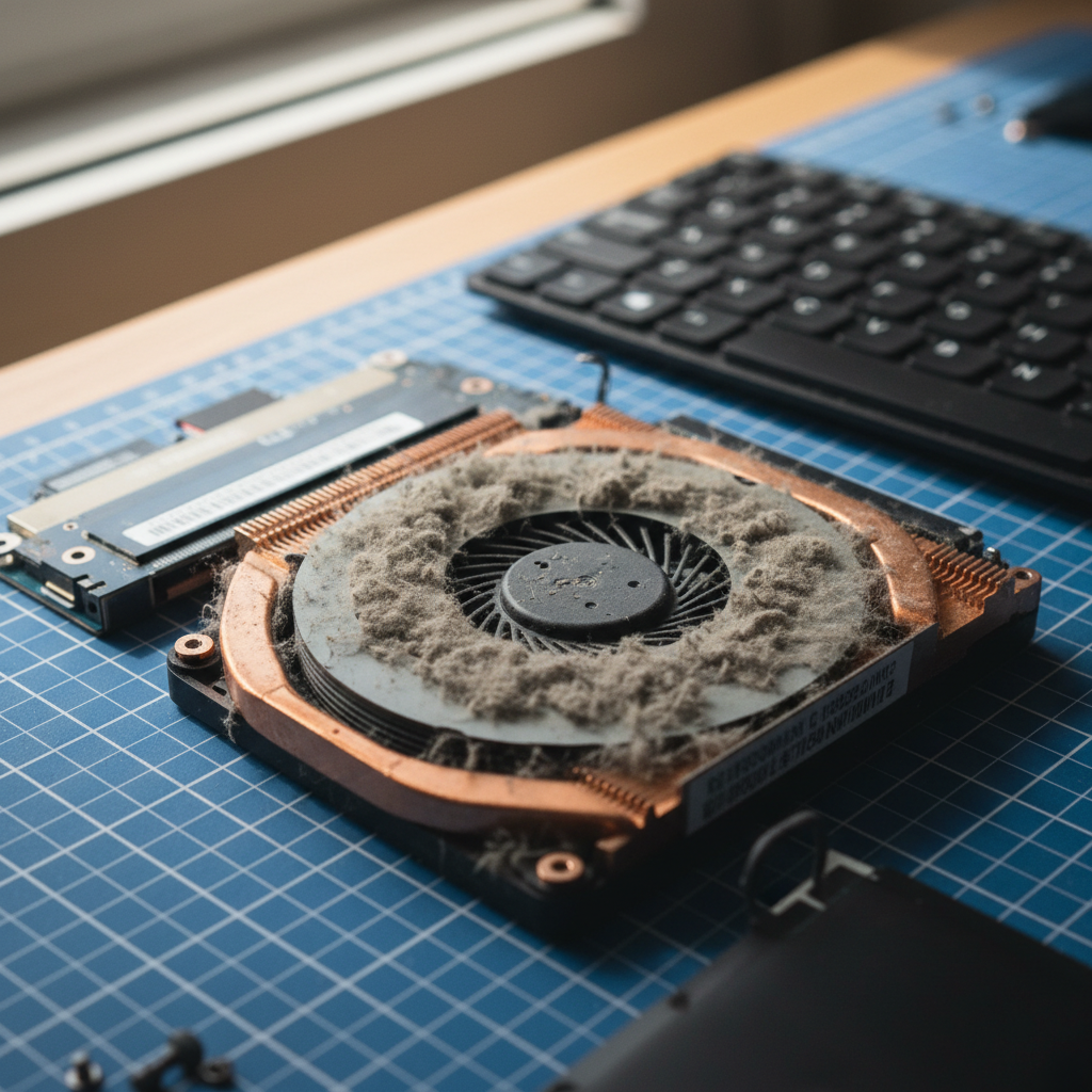 Dust-clogged laptop fan cleaning service in Cardiff Heights — Newcastle NSW 2285