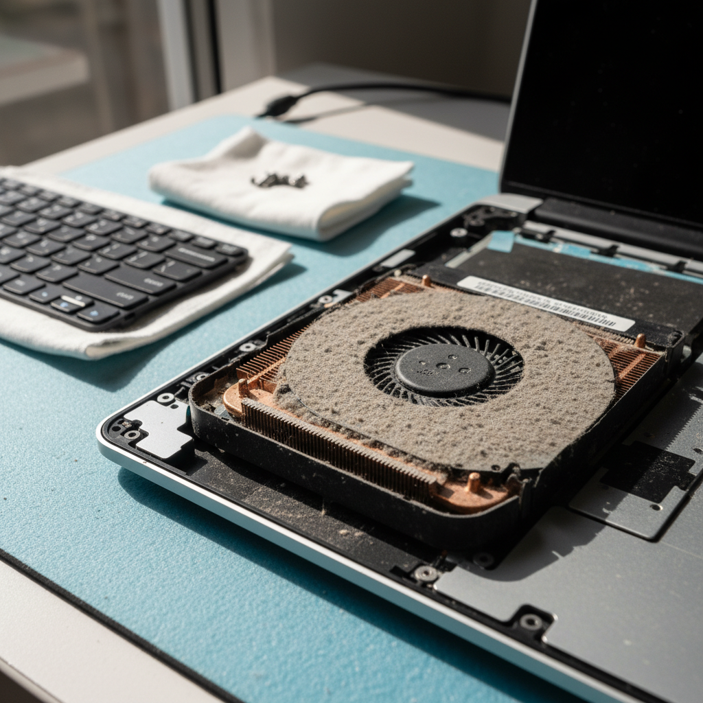 Dust-clogged laptop fan cleaning service in Carey Gully — Adelaide SA 5144