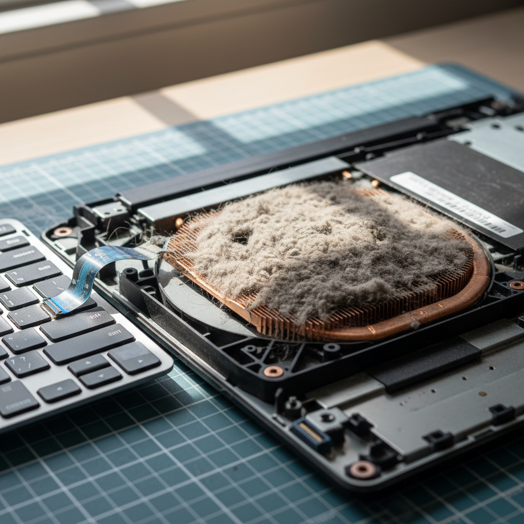 Dust-clogged laptop fan cleaning service in Carrington — Newcastle NSW 2294