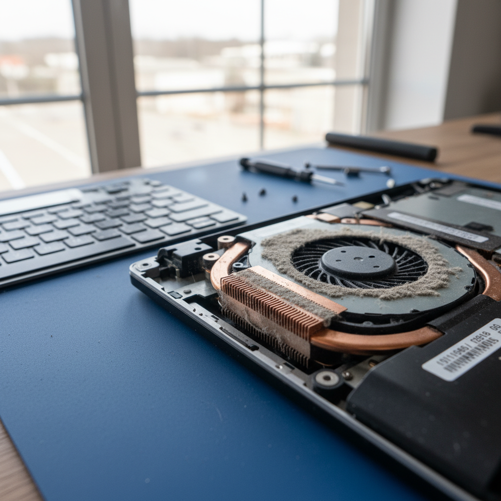 Dust-clogged laptop fan cleaning service in Carrington — Newcastle NSW 2324