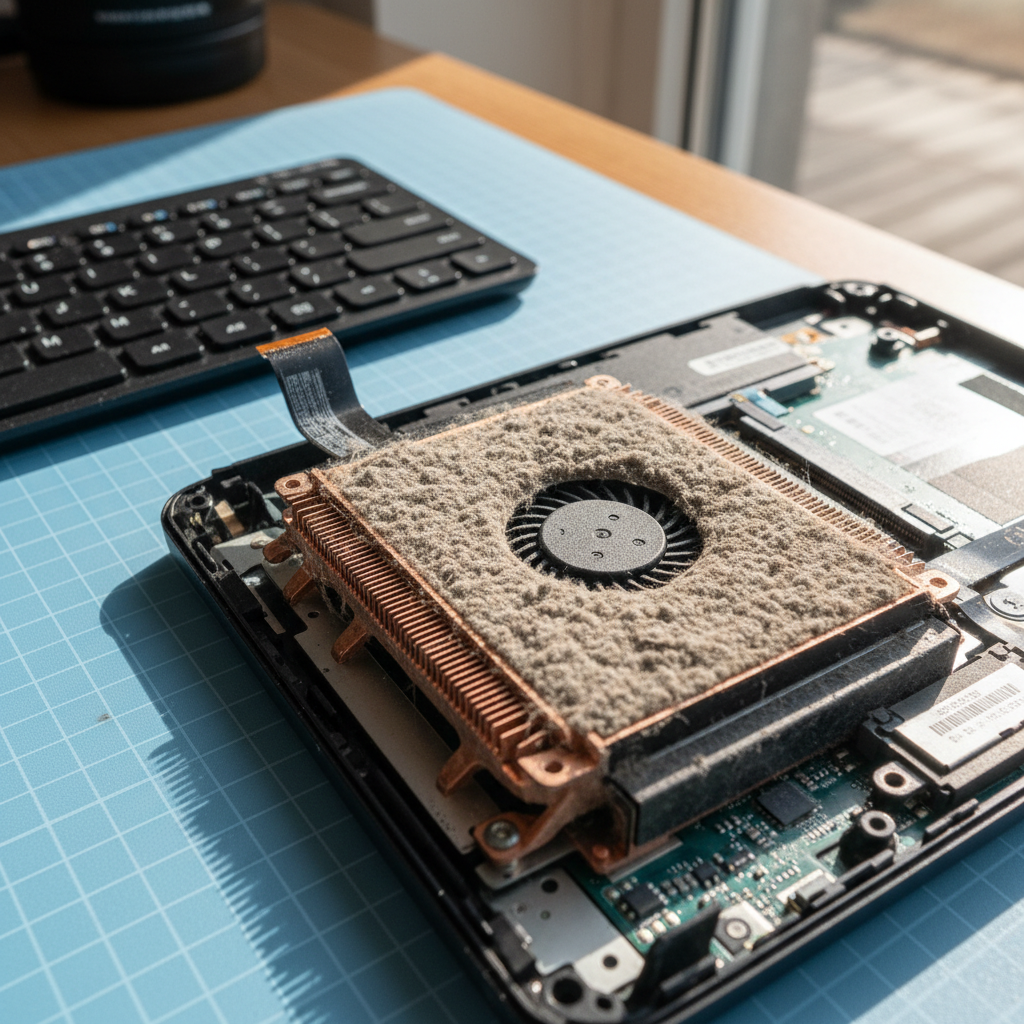 Dust-clogged laptop fan cleaning service in Casuarina — Darwin NT 0811
