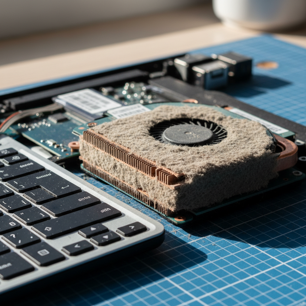 Dust-clogged laptop fan cleaning service in Catherine Hill Bay — Newcastle NSW 2281