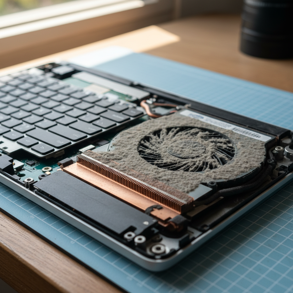 Dust-clogged laptop fan cleaning service in Cavan — Adelaide SA 5094