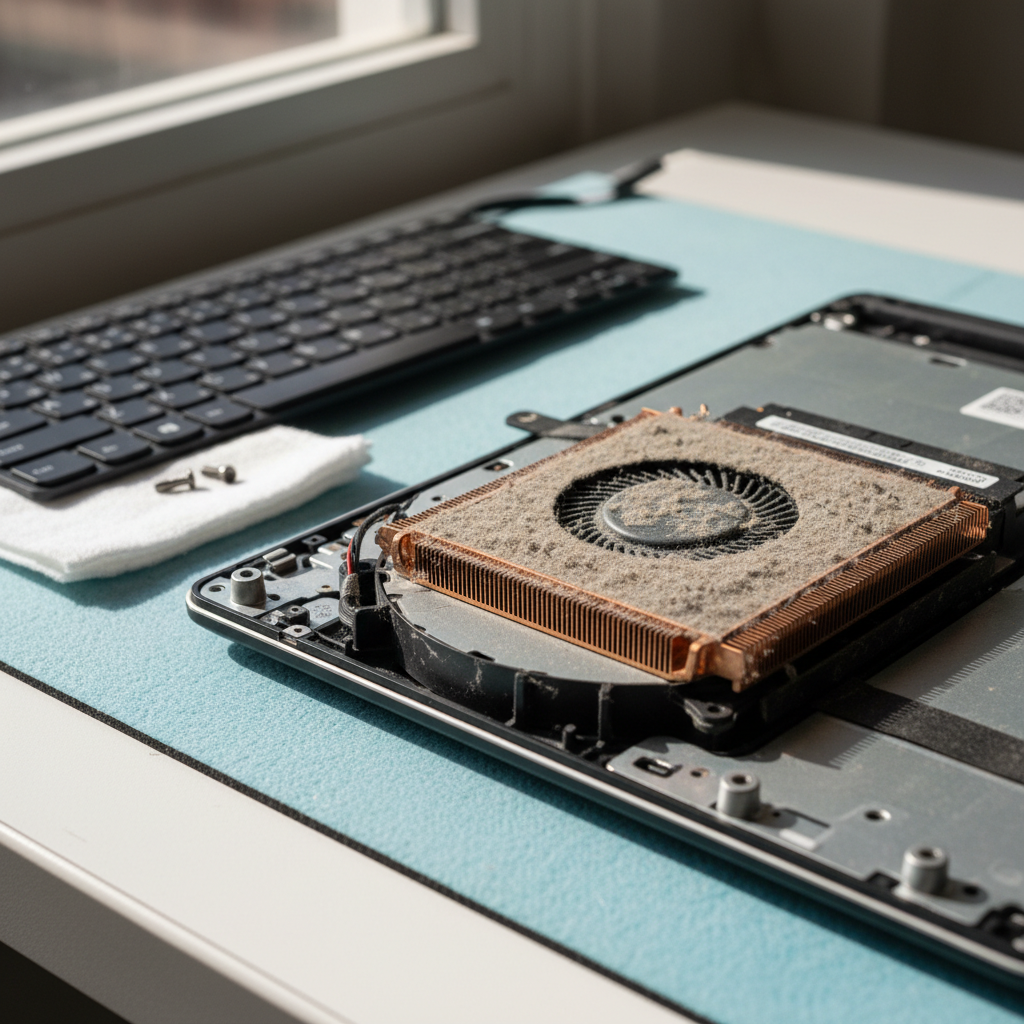 Dust-clogged laptop fan cleaning service in Cessnock — Newcastle NSW 2325
